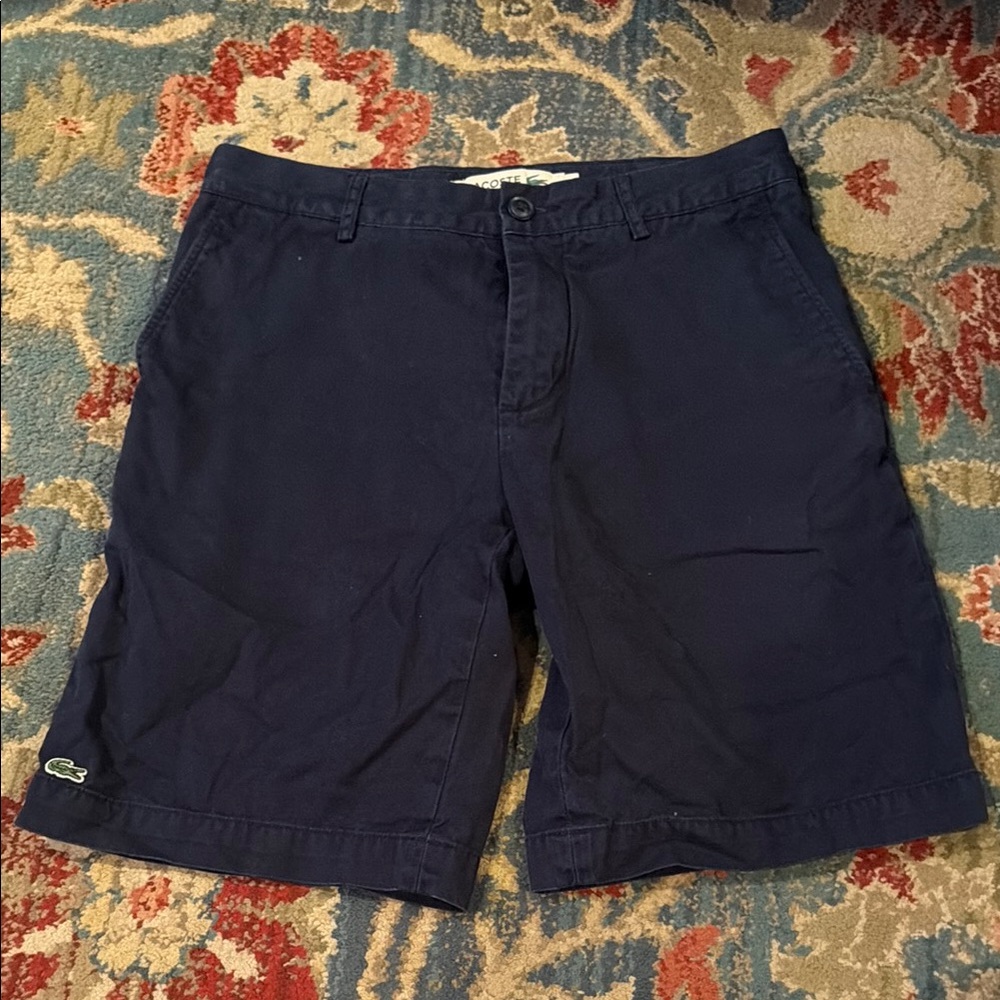 Lacoste Men's Dark Blue Flat Front Shorts